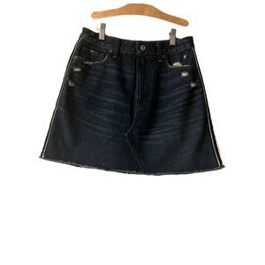 Abercrombie & Fitch Denim Jean Skirt Zoe Vintage Distressed Raw Hem Size 27/4